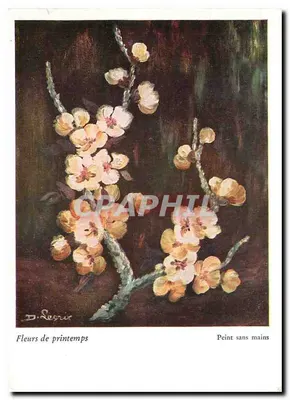 Flores de primavera — Pintura a mão livre — Edições dos Artistas Pintores da Alsácia e sua Popheline, Número F 1307/58