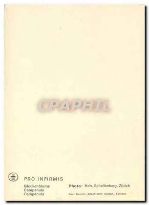 Campanula — Pro Infirmis — Foto: Hch. Schellenberg, Zürich — Verso