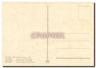 Bruxelas - Grand' Place à noite — editor H. Léonard, n° 922/35 — Verso