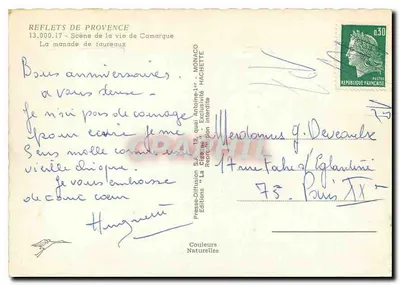 A Cegonha — Cena da vida da Camargue — A manada de touros — Edições A Cegonha — Verso