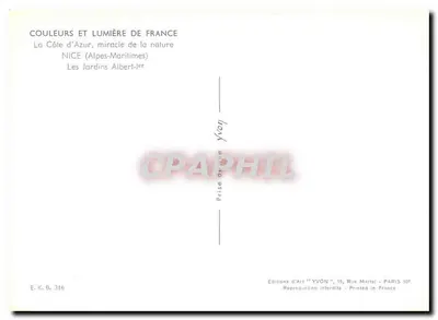 Jardins Albert-Ier — Nice (Alpes-Maritimes) — Edições d'Art 'YVON', Paris — Verso
