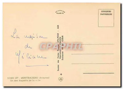 Montbazens — Dom Géliciane — Société des Cartes Postales APA-POUX - ALBI — Rewers