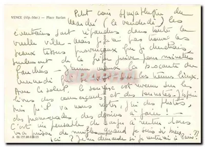 Vence (Alpes-Maritimes) — Place Surian — Traiteur — Éditeur Cinq — Rewers