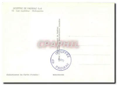 Gouffre de Padirac — Lago superior - Stalagmitites — Mexichrome — Verso