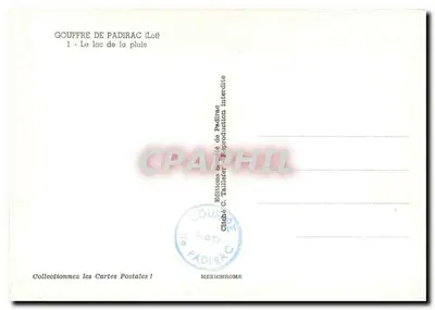 Jaskinia Padirac — Jezioro deszcza — Wydawnictwo C. Tallerier — Rewers