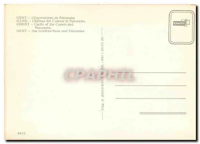 Gent - Castelo dos Condes em Panorama — editor Ute F. Rouckhoven, n° 4032 — Verso