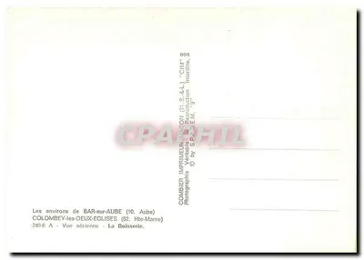 Os arredores de BAR-sur-AUBE (10. Aube) — COLOMBEY-les-DEUX-EGLISES (52. Haute-Marne) — Vista aérea — La Boisserie — Imprimeur Comblier, NACON — Verso