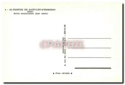 Prieure de Saint-Leu-d'Esserent — Salles souterraines (XIIIe siècle) — Abeille Cartes — Verso