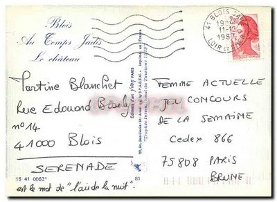 Blois (Loir et Cher) — Schloss — Art Editions YOY PARIS — Rückseite
