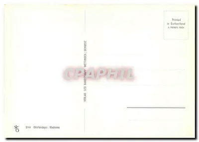 Madonna — representação religiosa — VERLAG LEO FRICKER, WETTINGEN / SCHWEIZ, n° 5144 — Verso