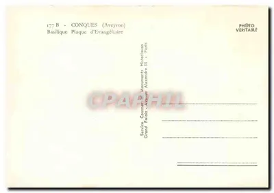 Basílica de Conques — Placa de Evangelhário — Serviço Comemorativo Histórico — Verso