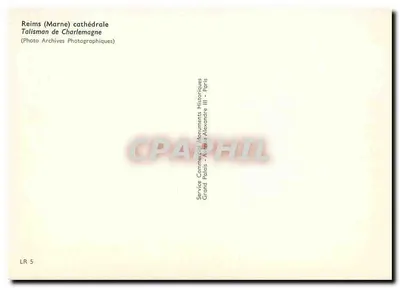 Talisman Cezara — Katedra w Reims (Marne) — Usługa Komercyjna Zabytkowych Monumentów Wielkiego Pałacu Aleksandra III - Paryż — Rewers