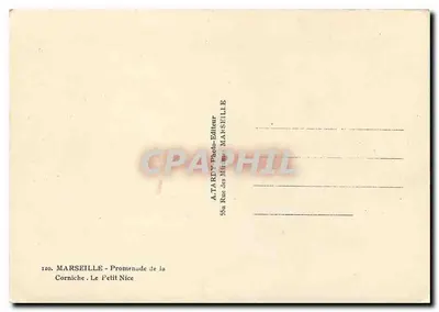 Mały Nicea — Promenada Corniche — A. Tardy, Marsylia — Rewers