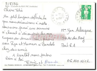 Cascady Ray Pic — Ardèche — Wyd. PIGNOL DENIS n°5429 — Rewers