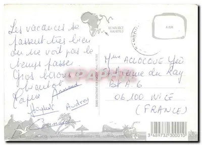 Maurice — wyspa rajowa — wydawca SOLEIL COUCHANT SUR L'OCÉAN — Rewers