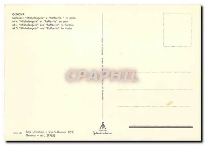 Genova — Port w Genui — Édiz. Ultrafato n°183 — Rewers