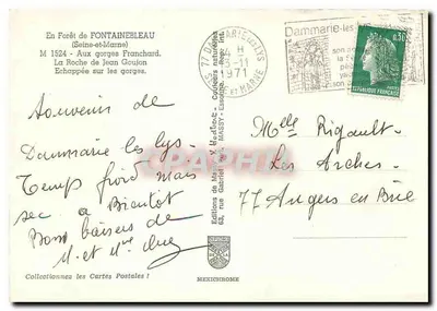 Floresta de Fontainebleau — As gargantas de Jean Goujon — Éditions Mexichrome, n° 1524 — Verso