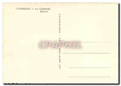 Strasbourg — A Catedral — Gravura — Éditions D'Art Strasbourg — Verso