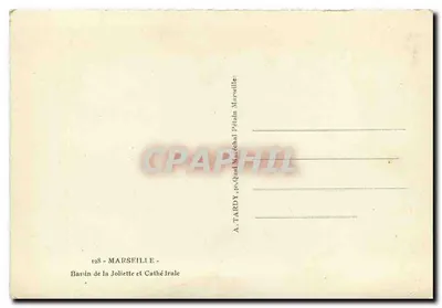 Bassin de la Joliette e Cattedrale — A. TARDY, 46 Quai Mazéchal Pétain, Marseille — Verso
