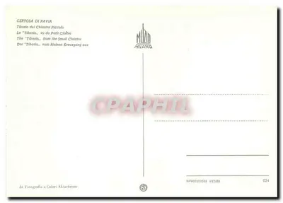 Certosa de Pavia — Tiburio do pequeno claustro — editor Milizio Milano, n° 024 — Verso