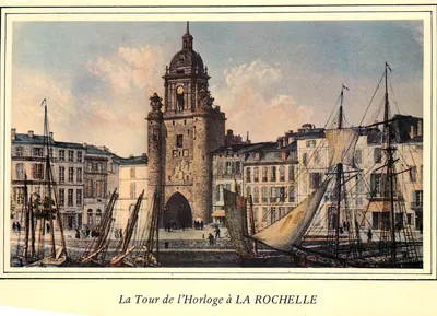 A Torre da Hora em LA ROCHELLE — vista do porto com barcos a vela — Edições GREFF