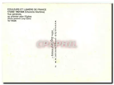 Royan — Vista geral, no primeiro plano a Igreja — Edições de H. Von Arcueil — Verso