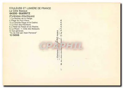 Biarritz — Widok panoramiczny — Wydawnictwo Sztuki VOP Paryż — Rewers