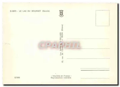 Jezioro Bourget — Ostatnie promienie zachodu słońca — Wydawca I. Cellard, Rhône — Rewers