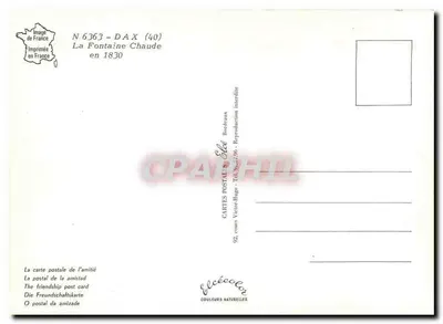 Dax - A Fonte Quente em 1830 — Élécé, série N 6363 — Verso