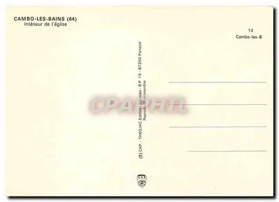 Cambo-les-Bains — Wnętrze kościoła — Wydawnictwo Théodiac — Rewers