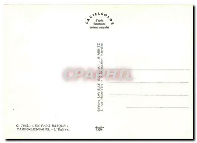 Cambo-les-Bains — A Igreja — Edições Lavielle — Verso
