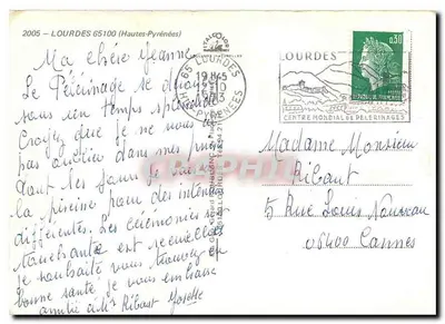 Lourdes — Vista geral, a gruta, a basílica — Editor não visível — Verso