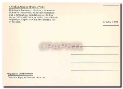 Auch — A Catedral Santa Maria — Impressions COMBIER Macon — Verso