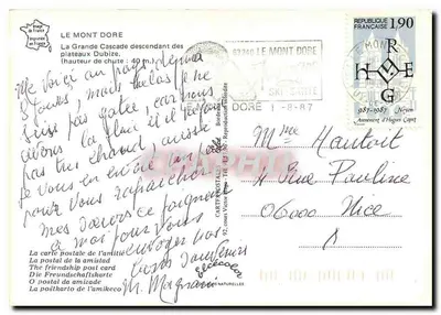 Wielka Woda Spadkowa Plateaux Dubize — Le Mont Dore — Wydawca Elcés — Rewers