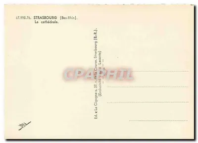 Strasbourg — Catedral — Ed. A Coruja, Strasbourg — Verso