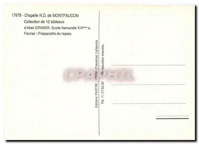 Kaplica N.D. de Montfaucón — Zbiór 12 obrazów Abela Grimera, szkoła flamandzka XVI wieku — Wydawnictwo Pastre — Rewers