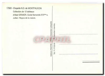 Descanso da natureza — Escola flamenga século XVI — Edições PASTIRE — Verso