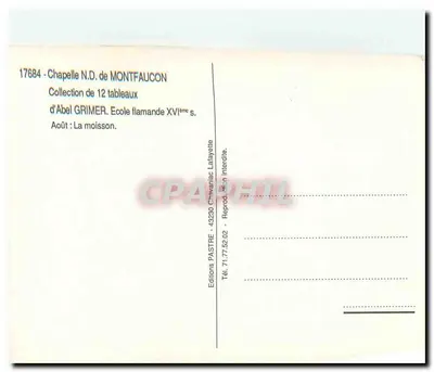 Zbiorowisko — Szkoła flamandzka XVI wieku — Wydawnictwo PASTRE — Rewers