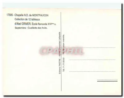 Kaplica NMP Montfaucón — Zbiór 12 obrazów Abela Grimera — Szkoła flamandzka XVI wieku — Wrzesień: zbieranie owoców — Rewers