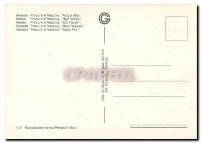 Veneza - Procuratie Vecchie sob as águas — G. Gerlin & Angelo, série 3572/A — Verso
