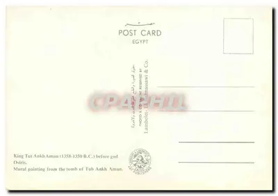 Rei Tut Ankh Amun — 1358-1350 a.C. — Lambelet & Co. & Co. Cairo — Verso