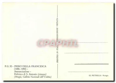Annonciation — Polittico di S. Antonio (cimasa) — Ed. PIETRELLA - Perugia — Verso