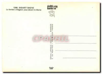 Bidart — Fanfarra « Alegera » toca diante da Prefeitura — Edições Lavielle, n°1246 — Verso