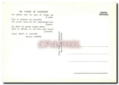 Farol das Landas da Gascogne — poema de Maurice Martin — Foto Verdadeira — Verso