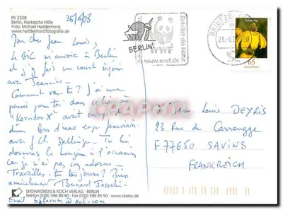 Berlin, Hackesche Höfe — animowana kwatera w zachodzie — Skowronski & Koch Verlag, nr PK 2558 — Rewers