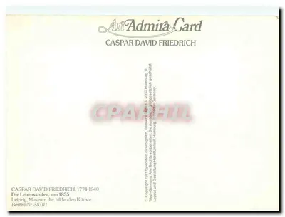 Casper David Friedrich — Etapy życia, ok. 1835 — Art Admira Card, wydawnictwo cloero GmbH, seria 38.011 — Rewers