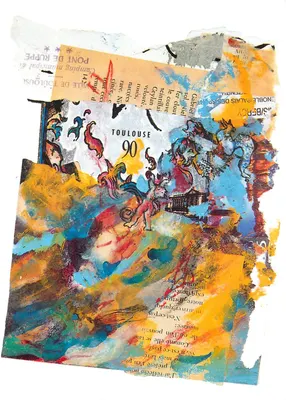Toulouse — collage artístico com selo postal — Edição Espace Baude laire