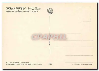 Cour interna da abadia de Fossanova — poço de água — editor Frati Minori Conventuali — Verso