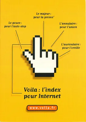 Mão de computador — propaganda para Voila — editor Voila