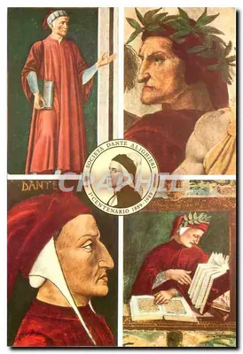 Dante Alighieri — quatro retratos — Società Dante Alighieri, 1° centenário 1889-1989